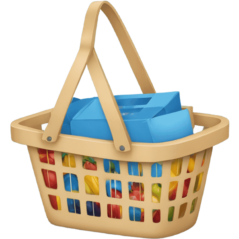 Happy shopping basket  emoji