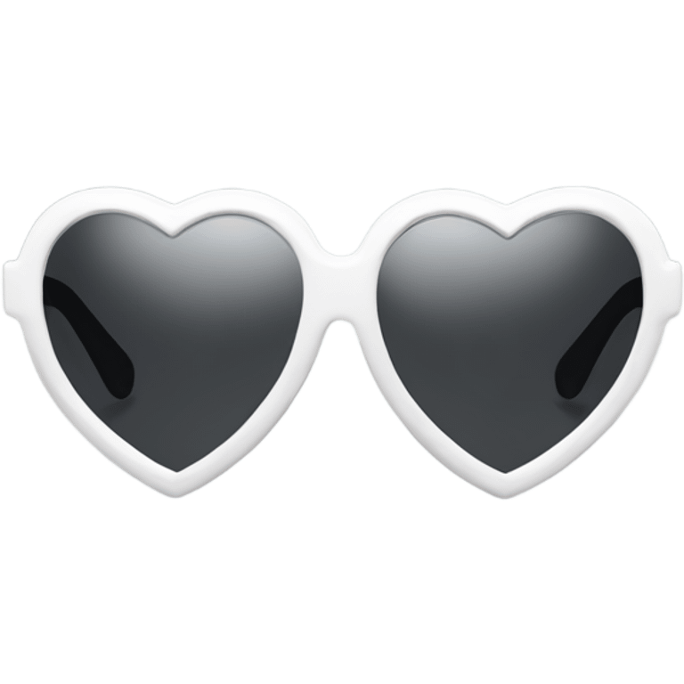 White heart shaped sunglasses on a blank background  emoji