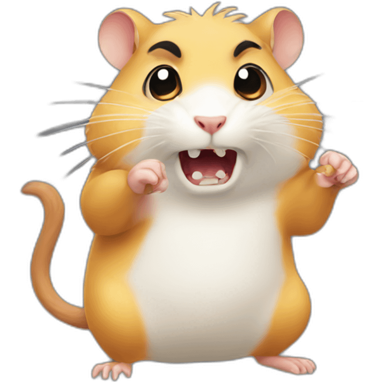 angry hamster with claw emoji