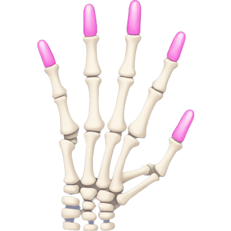 skeleton hand with long pink nails emoji