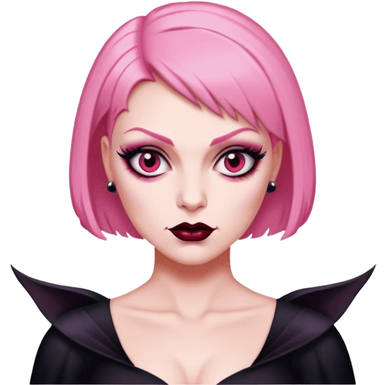 vampira do cabelo curto rosa emoji