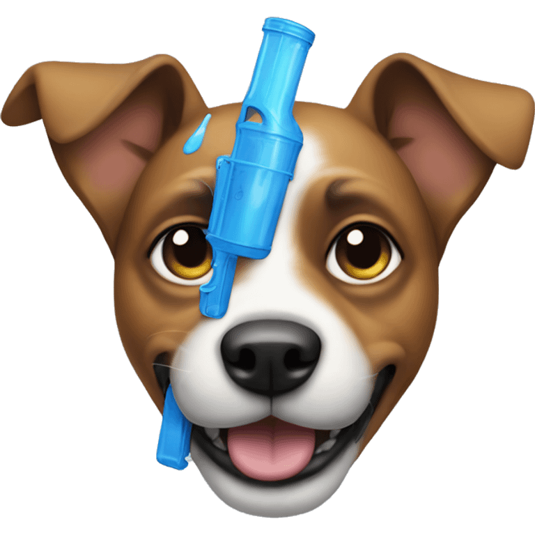 Dog with a water gun emoji