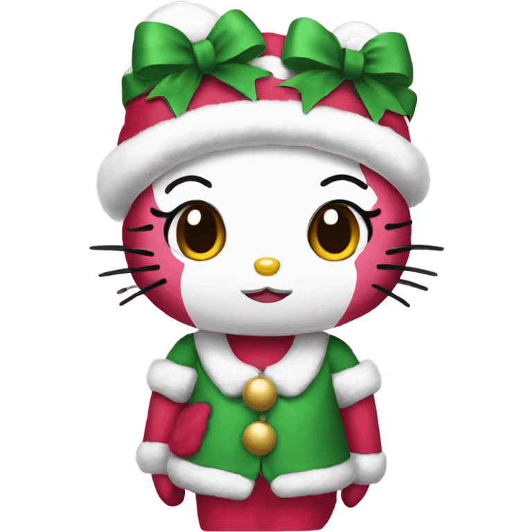 Hello kitty in a Christmas outfit  emoji