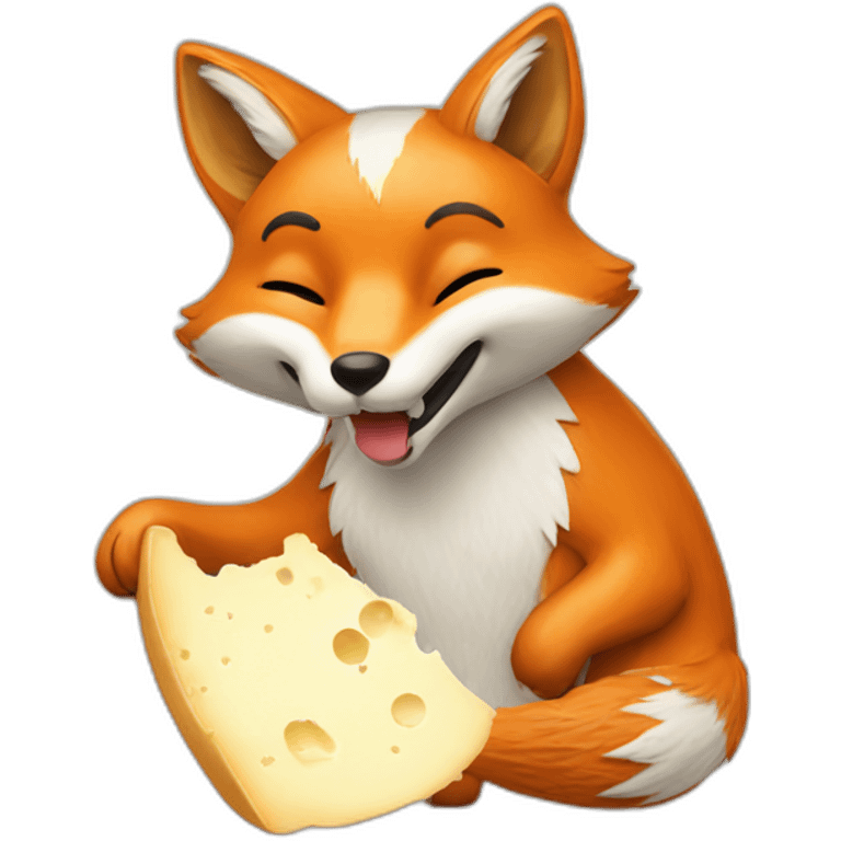 A fox eating camembert emoji