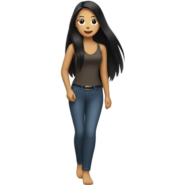 Long black hair filipina emoji