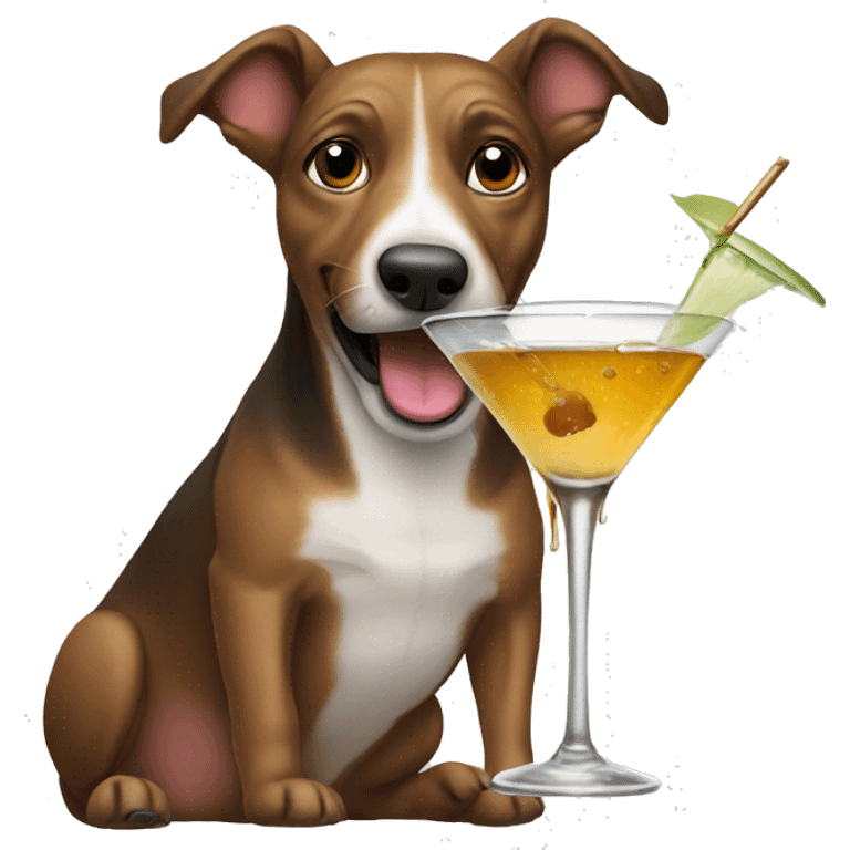 dog drinking martini emoji