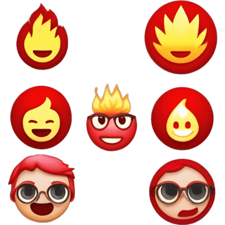 Coração vermelho com brilhos e fogos ao redor  emoji