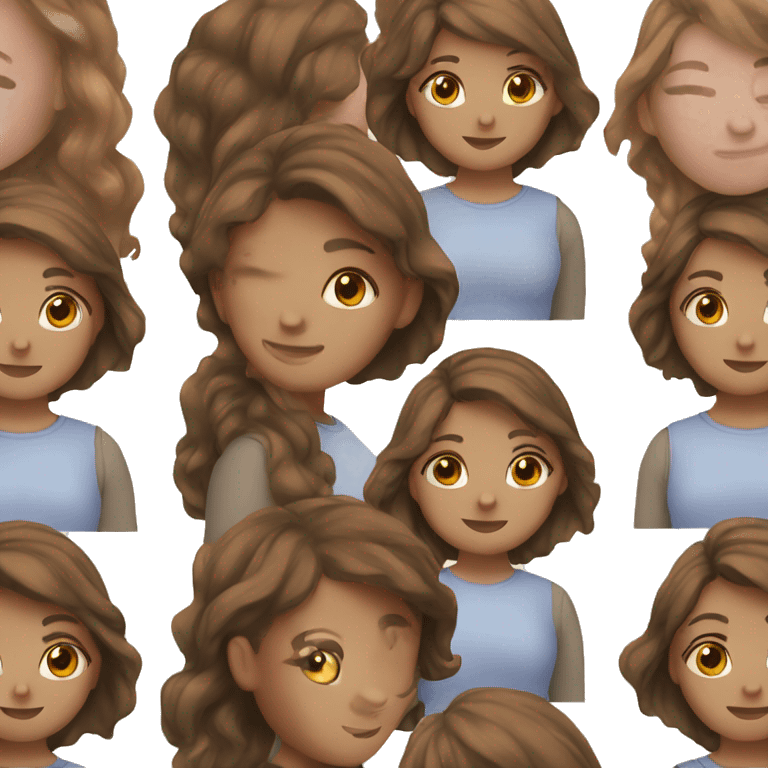 girl with brown hair outside  emoji