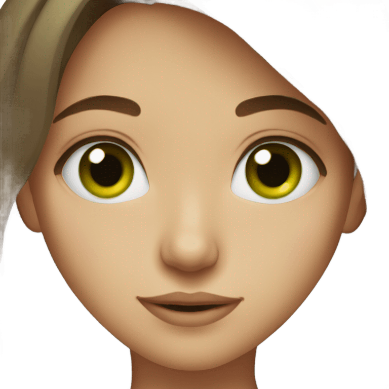 brown hair green eye girl emoji