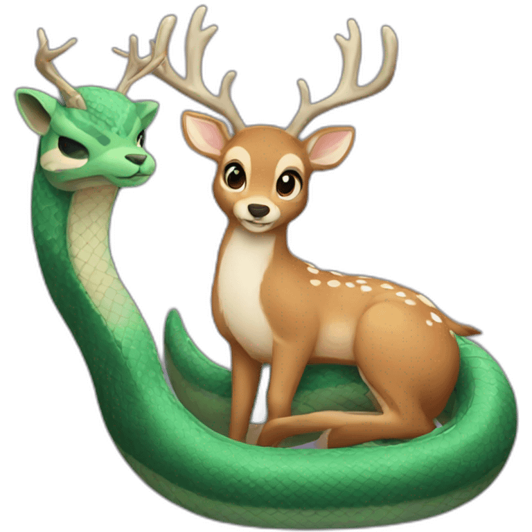 Deer and snake in love emoji