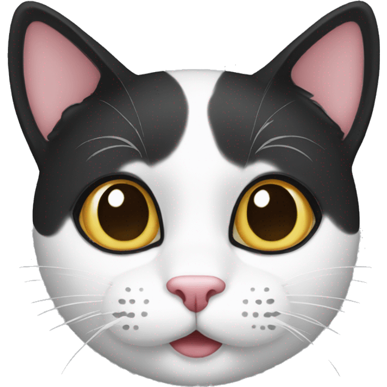 black and white cat head emoji