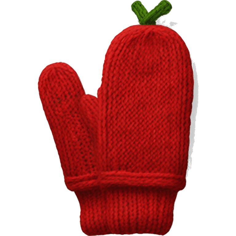 Knitted cherry red mittens emoji