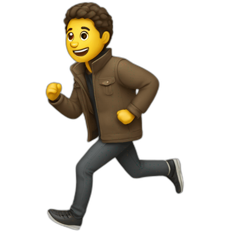 man coat running emoji