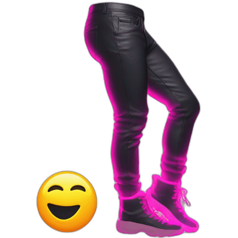 Juicy booty neon sign style man emoji