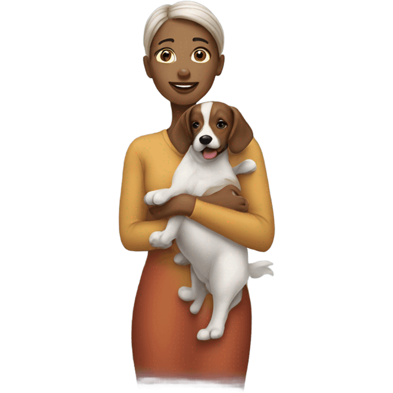 Woman with dog emoji