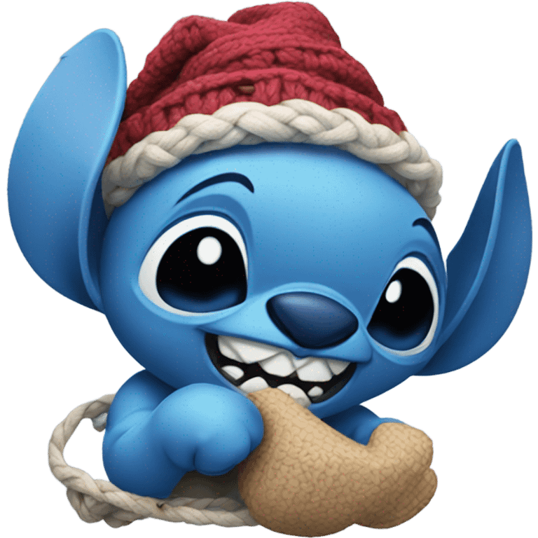 Stitch playing emoji