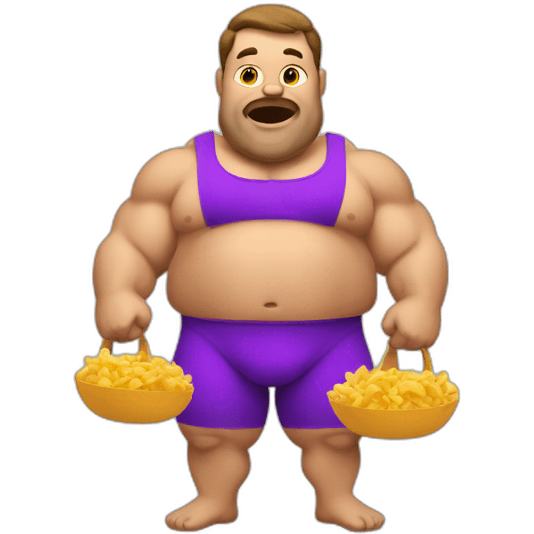 fat Bodybuilder eating emoji