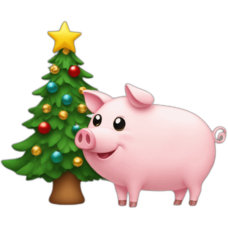 Christmas tree and pig emoji