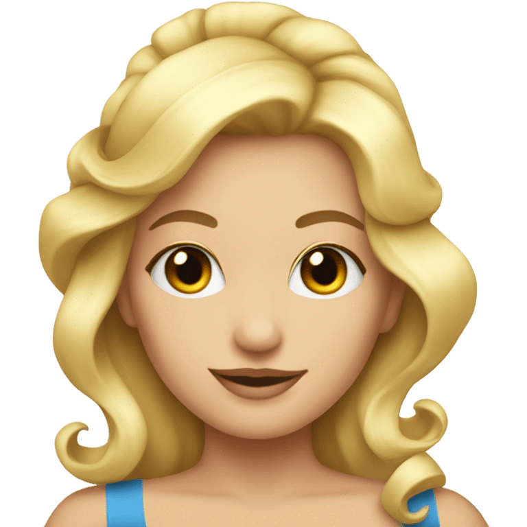 coquette blonde with rabon on hair emoji