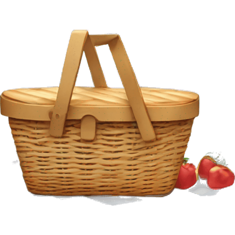 a picnic basket on a blanket on a beach emoji