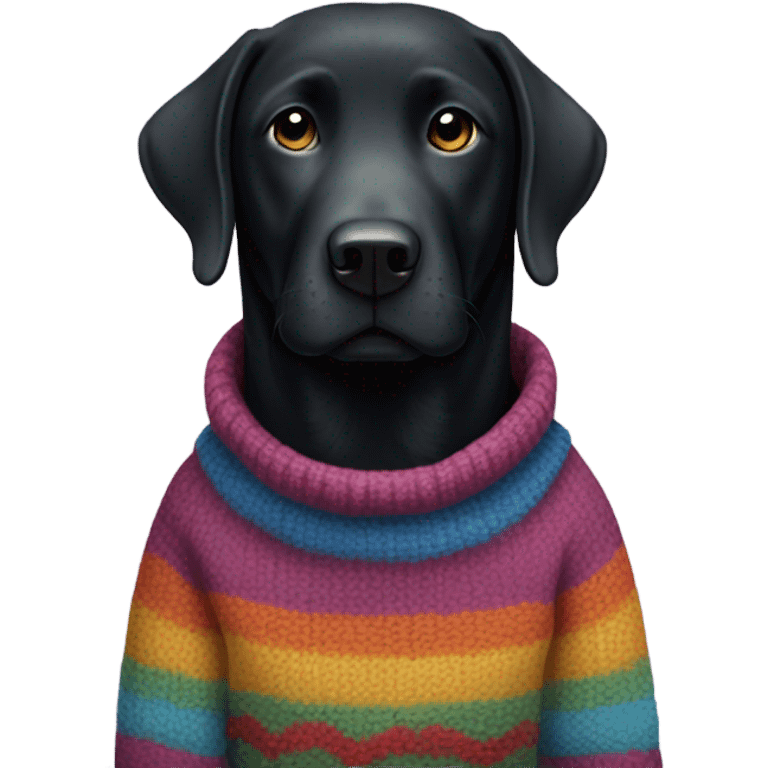 black lab wearing sweater emoji