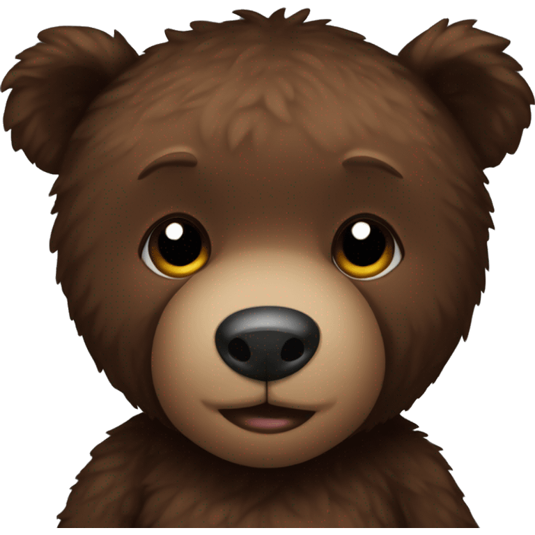 Dark Brown teddy bear emoji