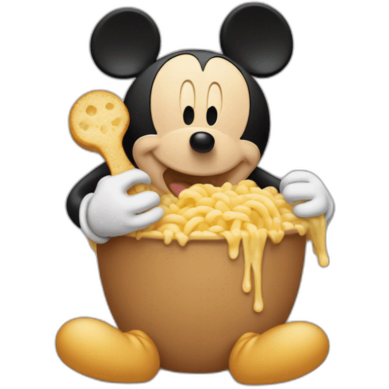 mickey mous eating nuddle emoji