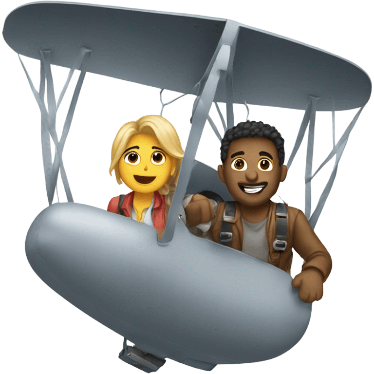 Two people hanging out of a plane emoji