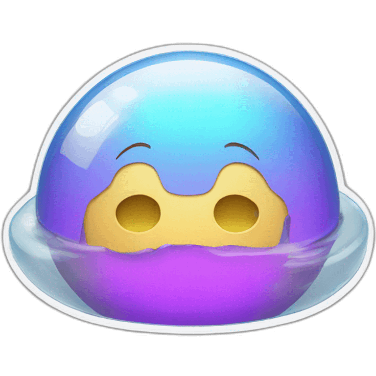 3d macbook inside a bubble sticker emoji