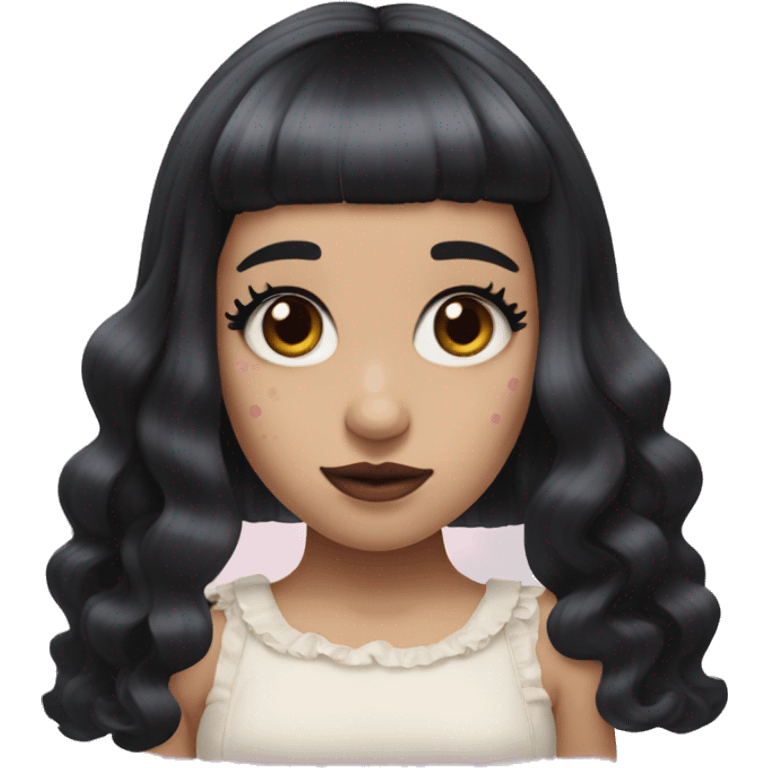 melanie martinez hair color split down the middle black and blonde emoji