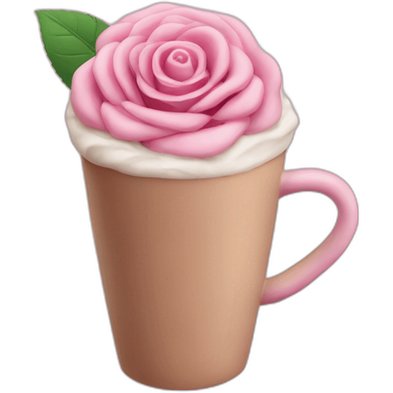 Pink Rose latte emoji