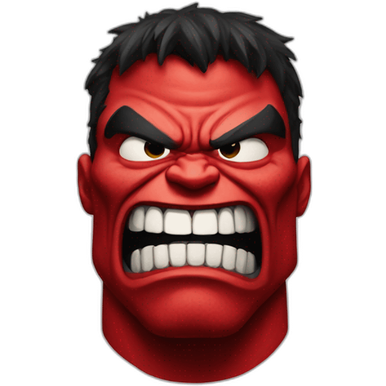 red hulk smiley emoji