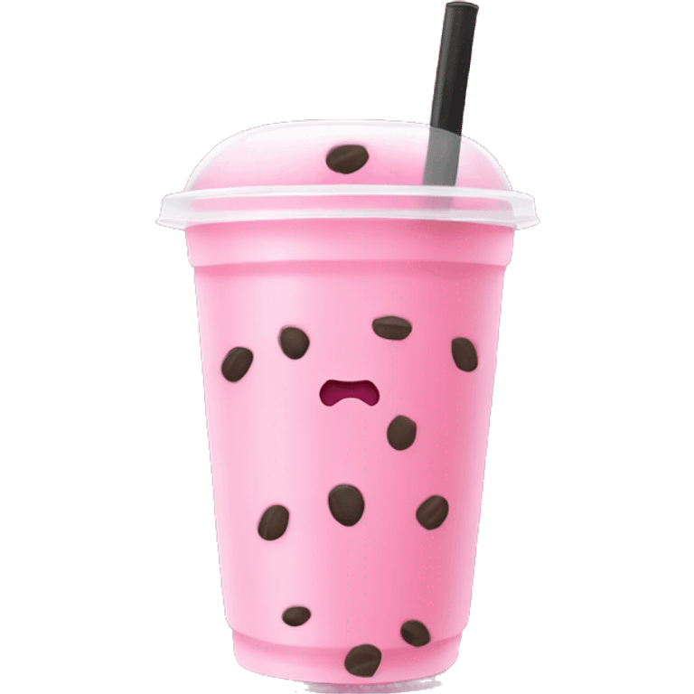 Pink boba tea no face emoji