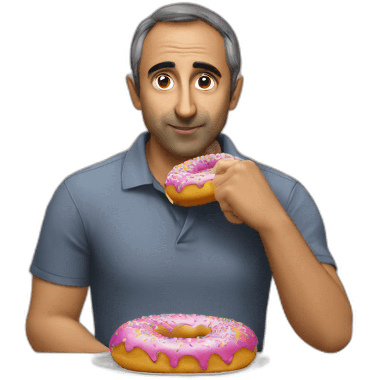 Zemmour qui mange un donut noir emoji