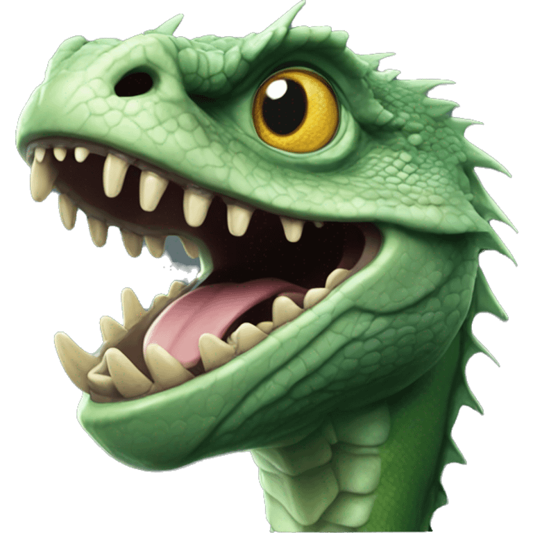 Basilisk from Harry Potter in full growth and with open mouth  emoji