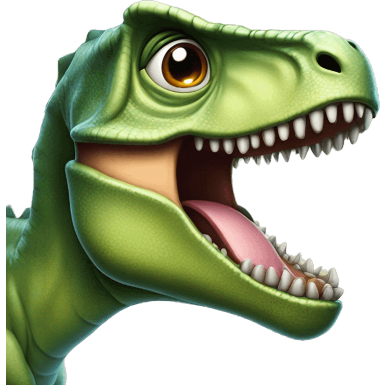 Dinosaurus met bril lachend met volledig lijf  emoji