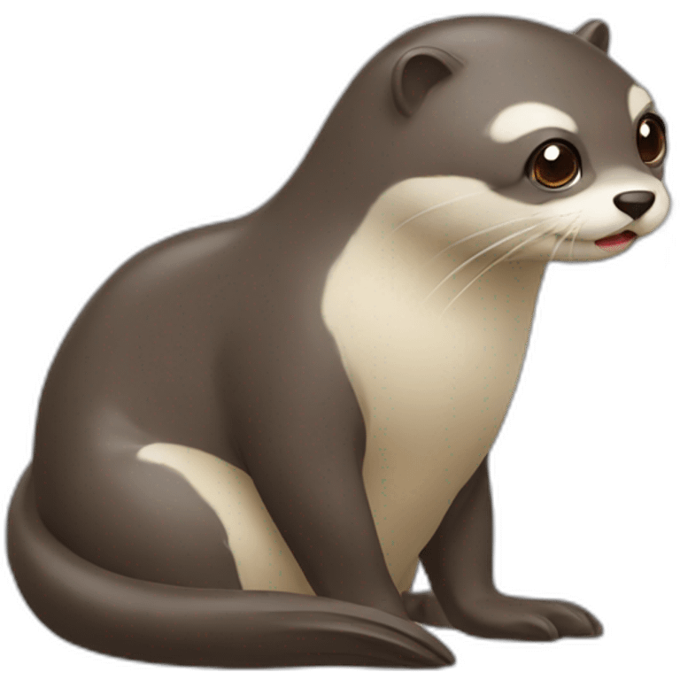 Chat mangeant une loutre emoji