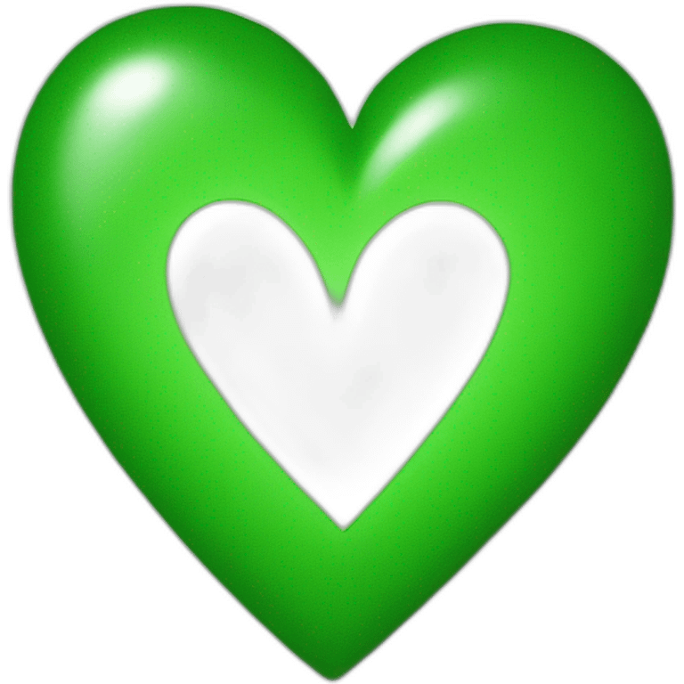 Green and white heart emoji