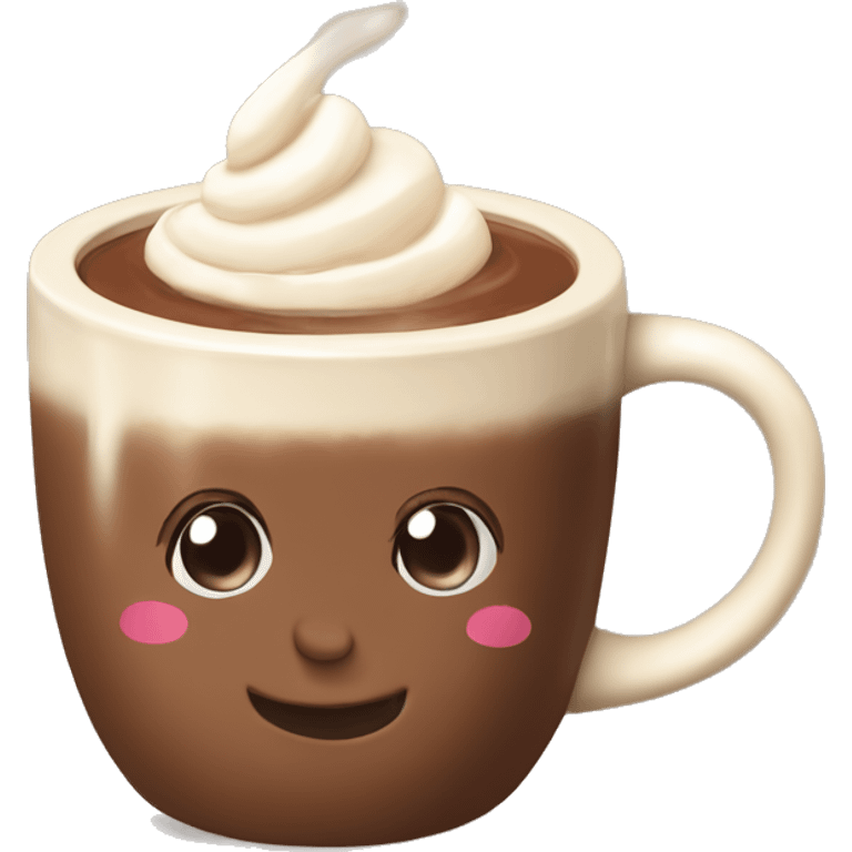 hot chocolate in beige mug emoji