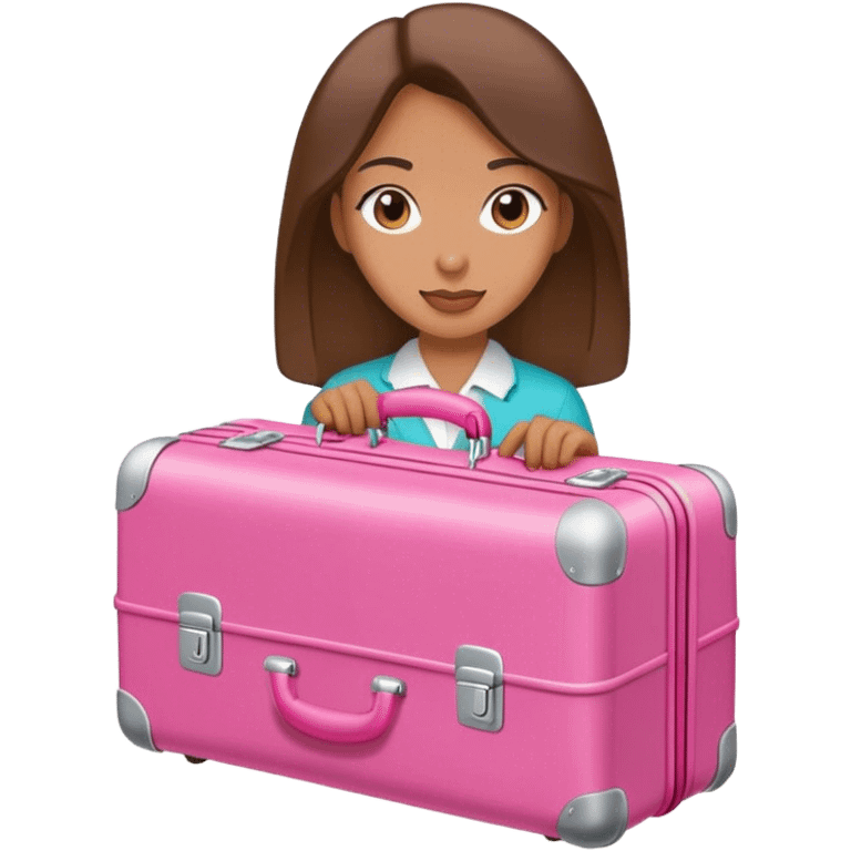 Woman with pink Suitcase emoji