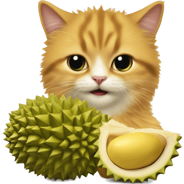 Durian with ginger cat emoji