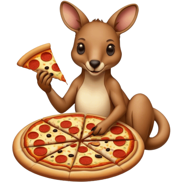 kangaroo eating pizza emoji