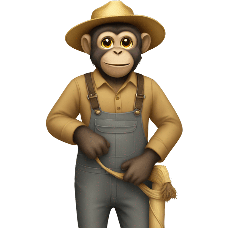 monkey as a farmer emoji