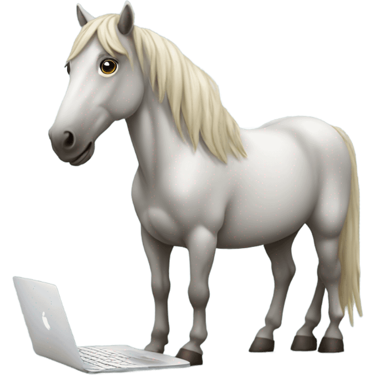 Horse working on MacBook  emoji