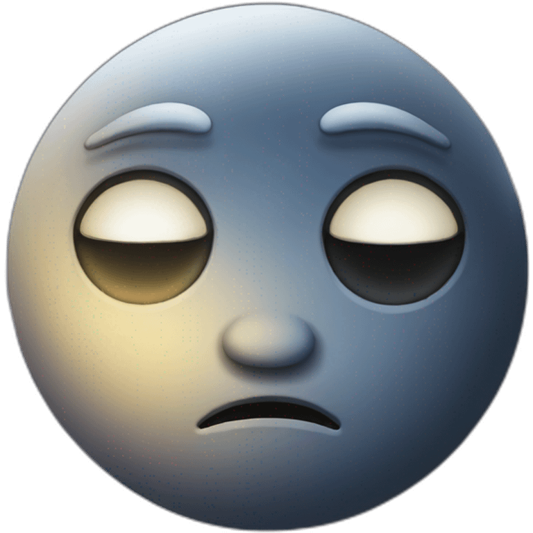 Moon face suspicious emoji