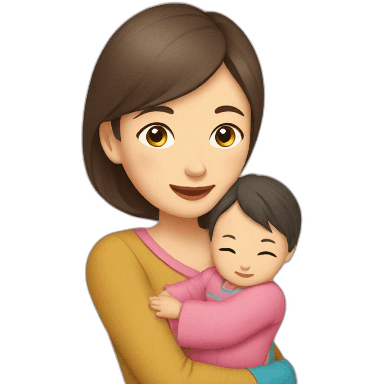 kazakh mom with baby emoji