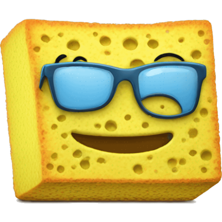 Sponge with computer with book emoji