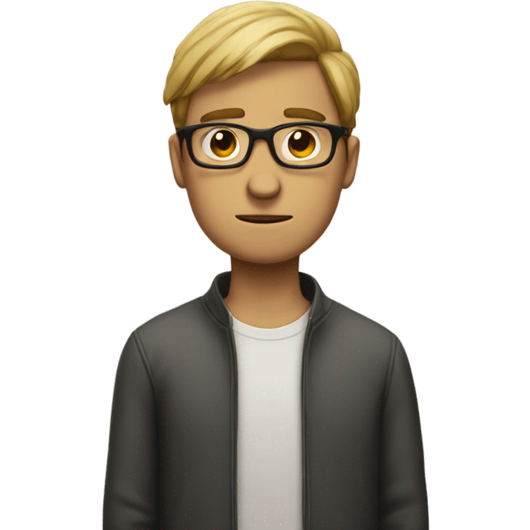 Guy with glasses looking lonely  emoji