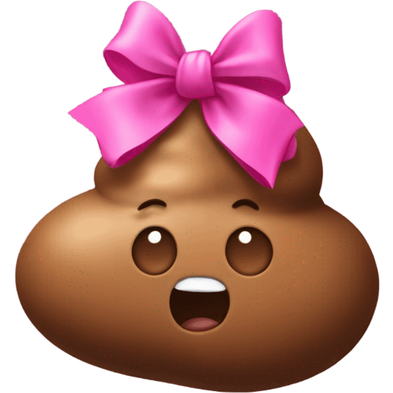 poop with pink bow emoji