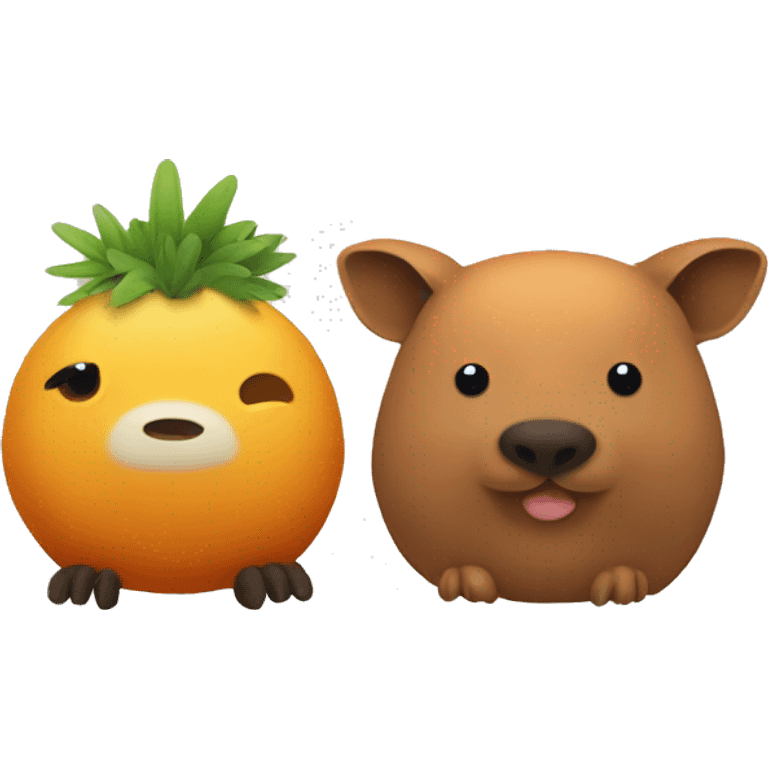 Kapibara and orenges emoji